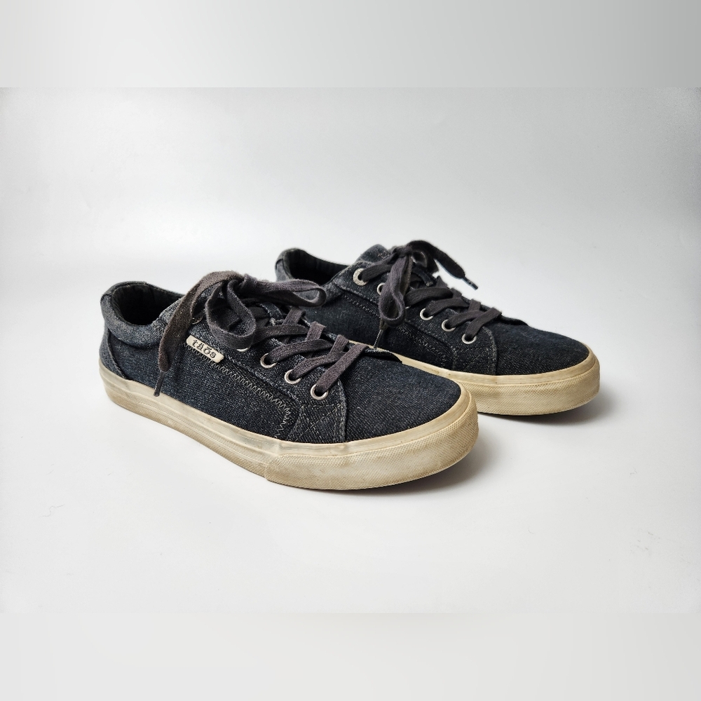 Nautical Taos Plim Soul Women's‎ Sneakers Shoes Size 9 Gray Wash Fabric Lace Up